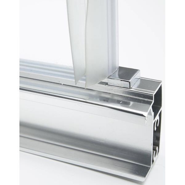 Merlyn Ionic Express sliding quadrant shower enclosure with chrome aluminum frame, 1900mm high, shown in the image.