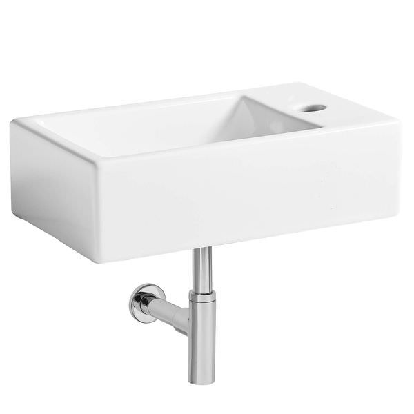 Tavistock Matrix Wall Hung Compact 400mm 1 Tap Hole Basin