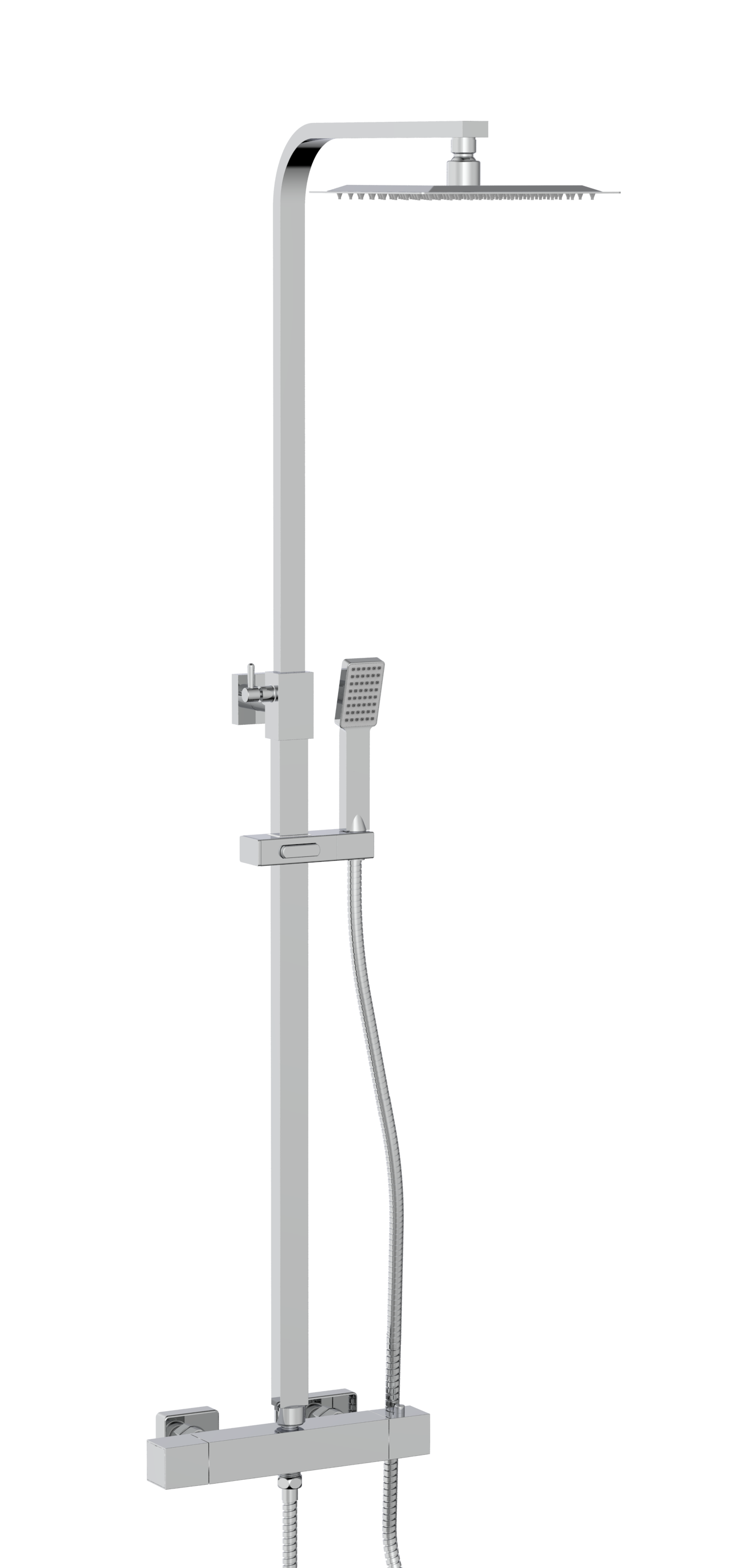Square Exposed Rigid Riser Shower Set