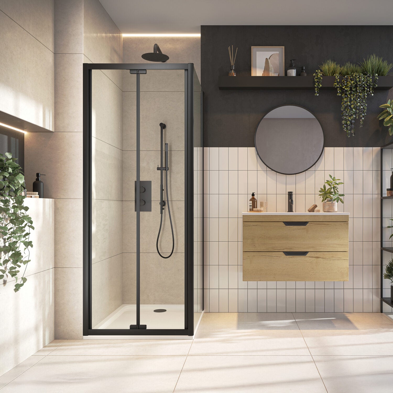 Semi-Frameless Bi-Fold Shower Door