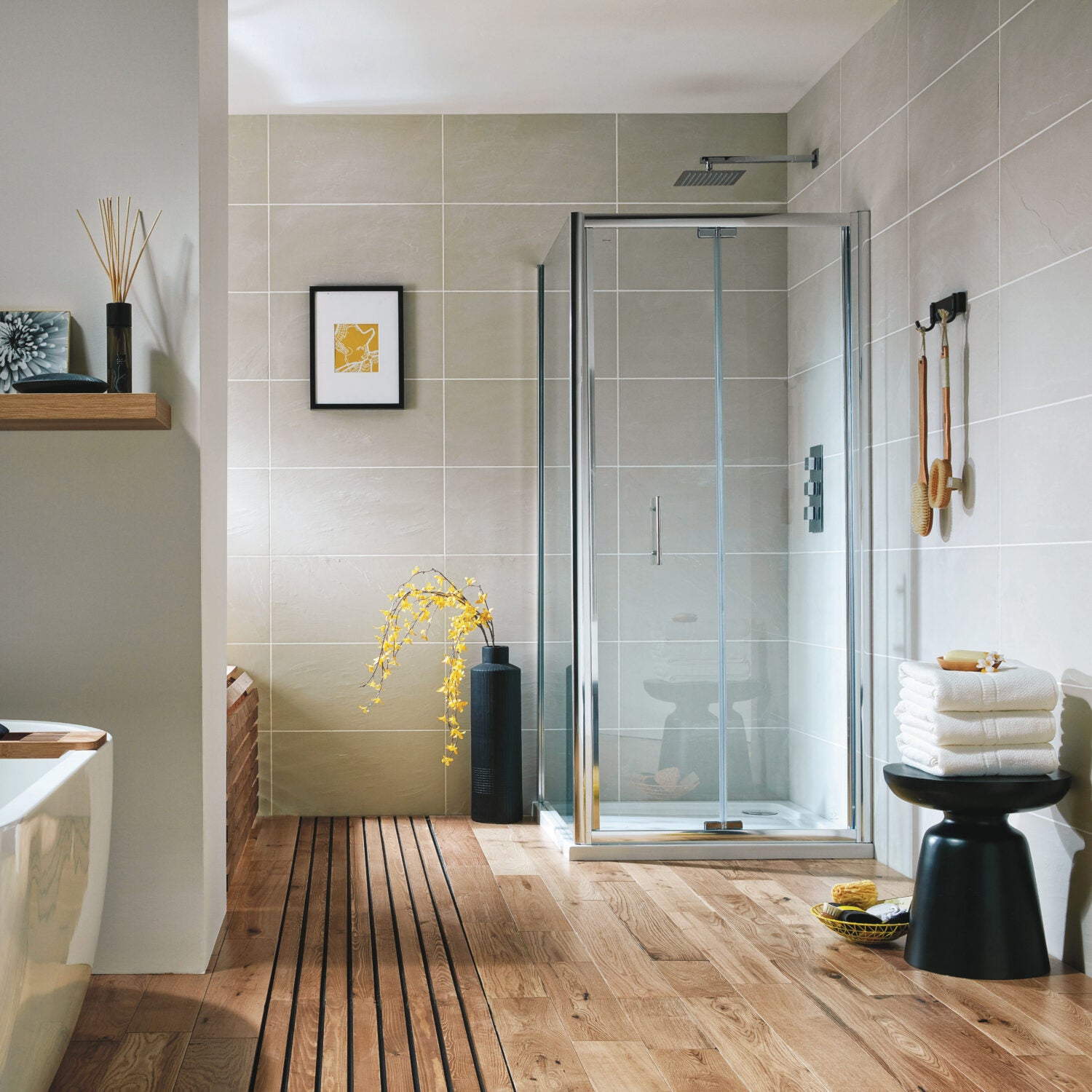 Semi-Frameless Bi-Fold Shower Door
