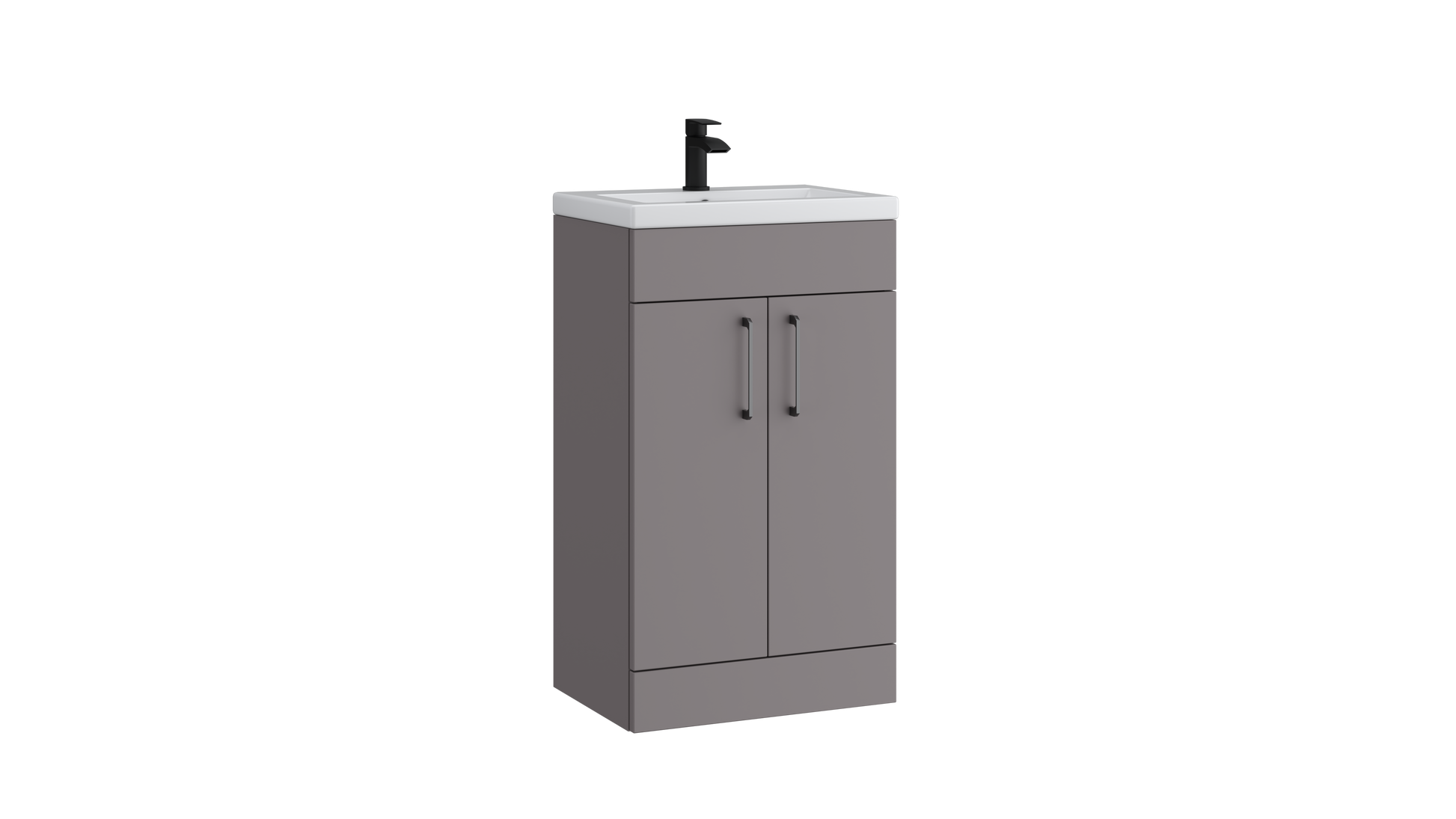 Dove 500mm 2 Door Slimline Unit – Slate Grey | 500x355mm Basin - Tuskan Tiles