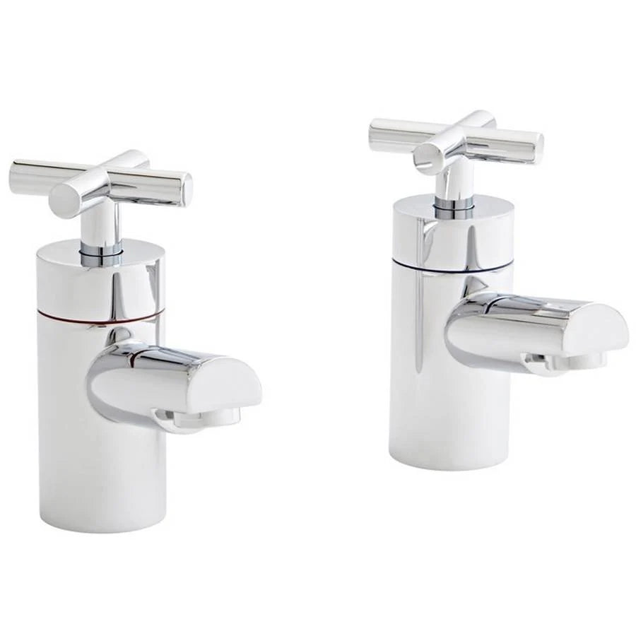 Times Pair of Bath Pillar Taps – Chrome - Tuskan Tiles