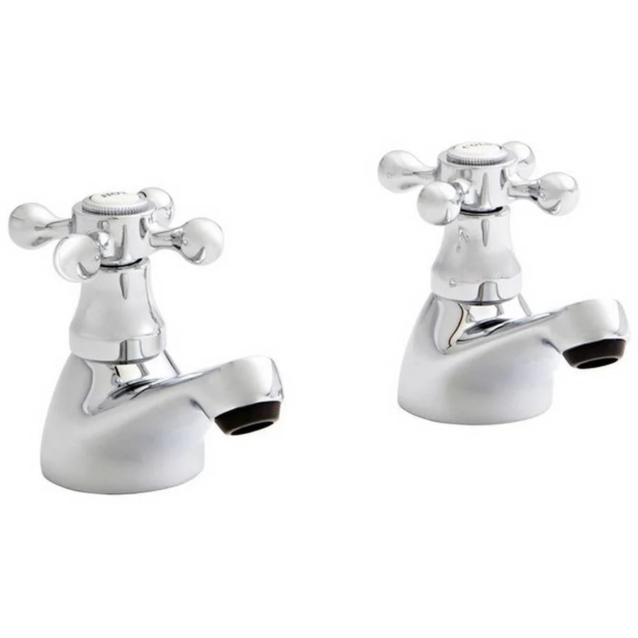 Viktory Pair Bath Pillar Taps – Chrome - Tuskan Tiles