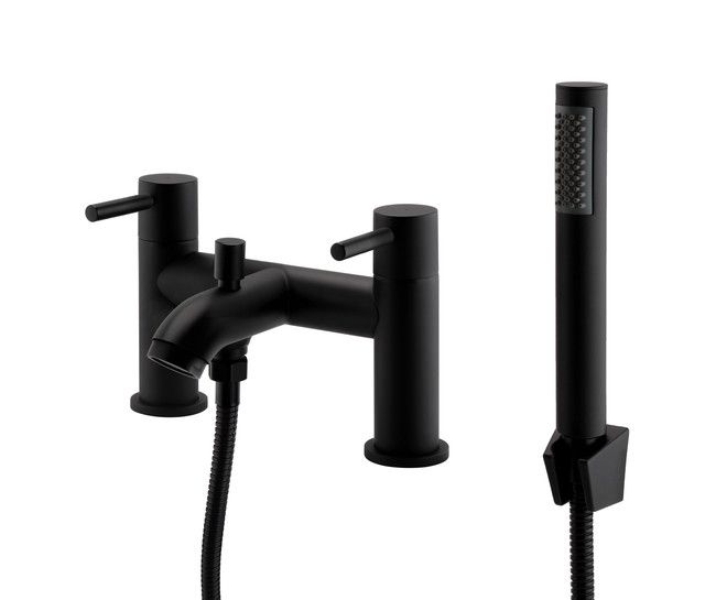Nero Round Bath Shower Mixer – Matt Black - Tuskan Tiles