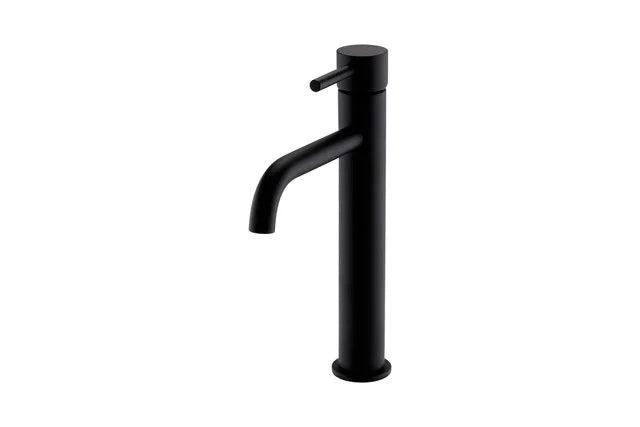 Nero Round Hi Rise Mono Basin Mixer – Matt Black - Tuskan Tiles