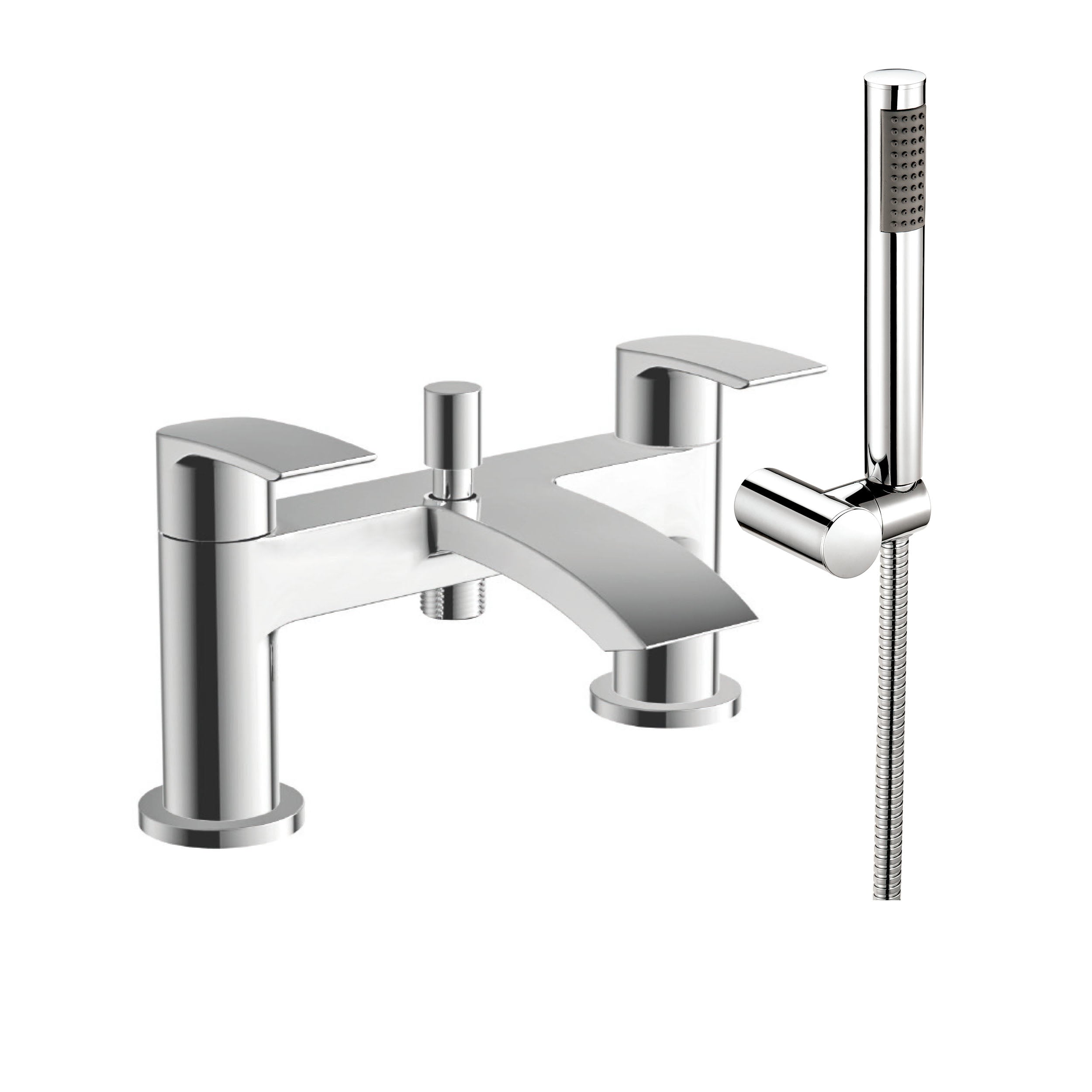 Bath Shower Mixer Tap with Shower Kit & Wall Bracket
