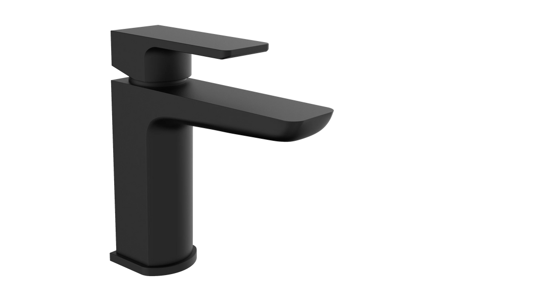 Kolt Mono Basin Mixer with Clicker Waste – Matt Black - Tuskan Tiles