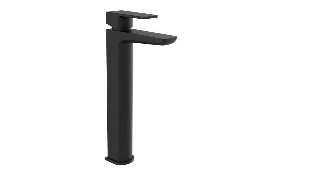 Kolt High-Rise Mono Basin Mixer – Matt Black - Tuskan Tiles