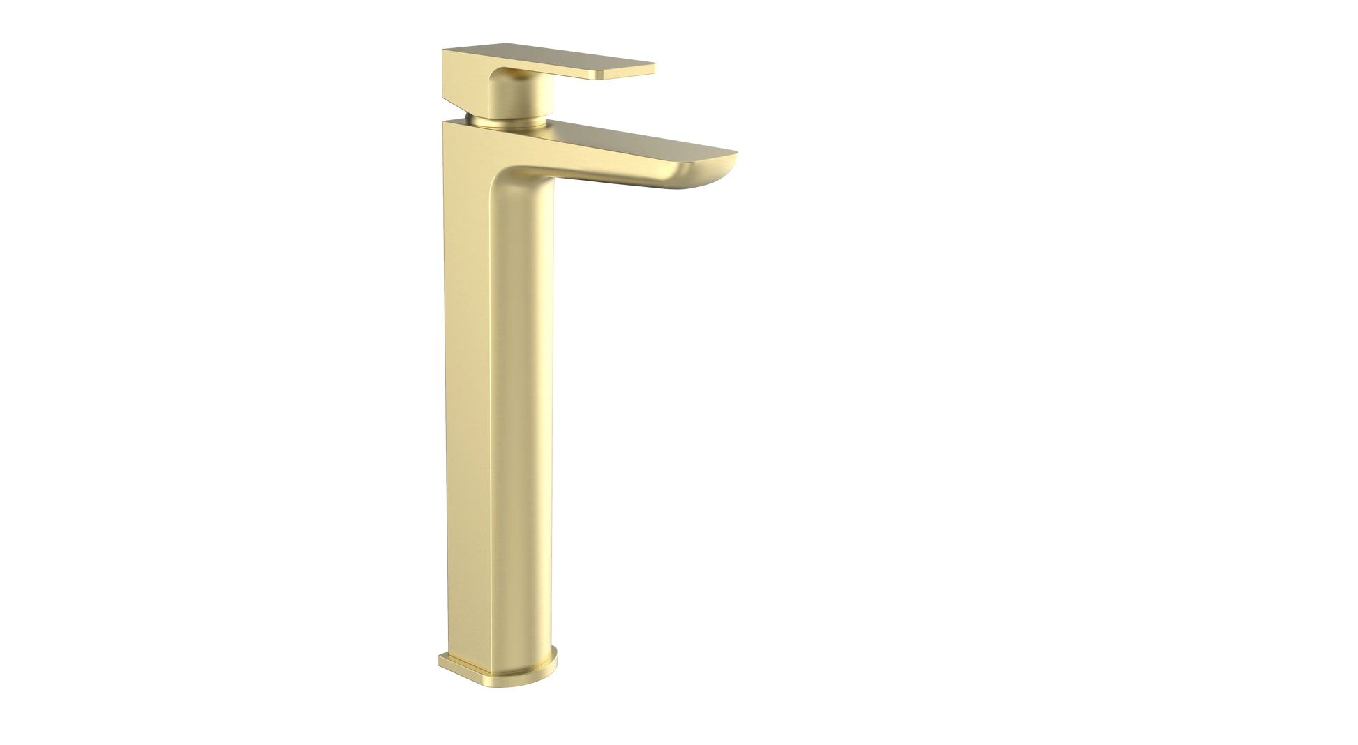 Kolt Hi-Rise Mono Basin Mixer – Brushed Brass - Tuskan Tiles