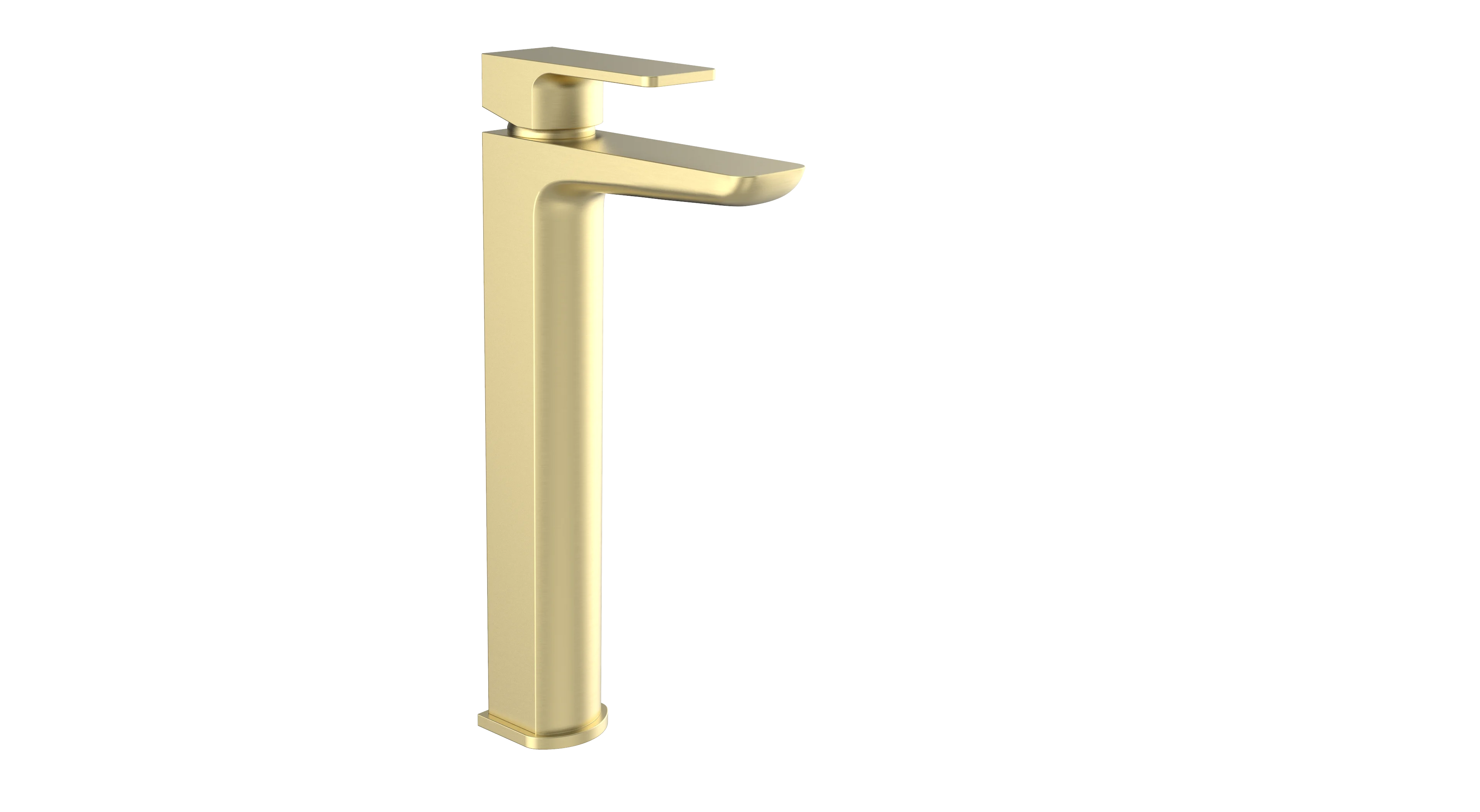 Kolt Hi-Rise Mono Basin Mixer – Brushed Brass - Tuskan Tiles