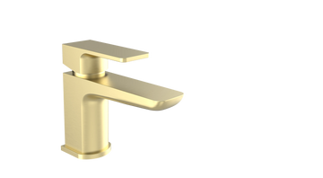 Kolt Mini Mono Basin Mixer – Brushed Brass - Tuskan Tiles
