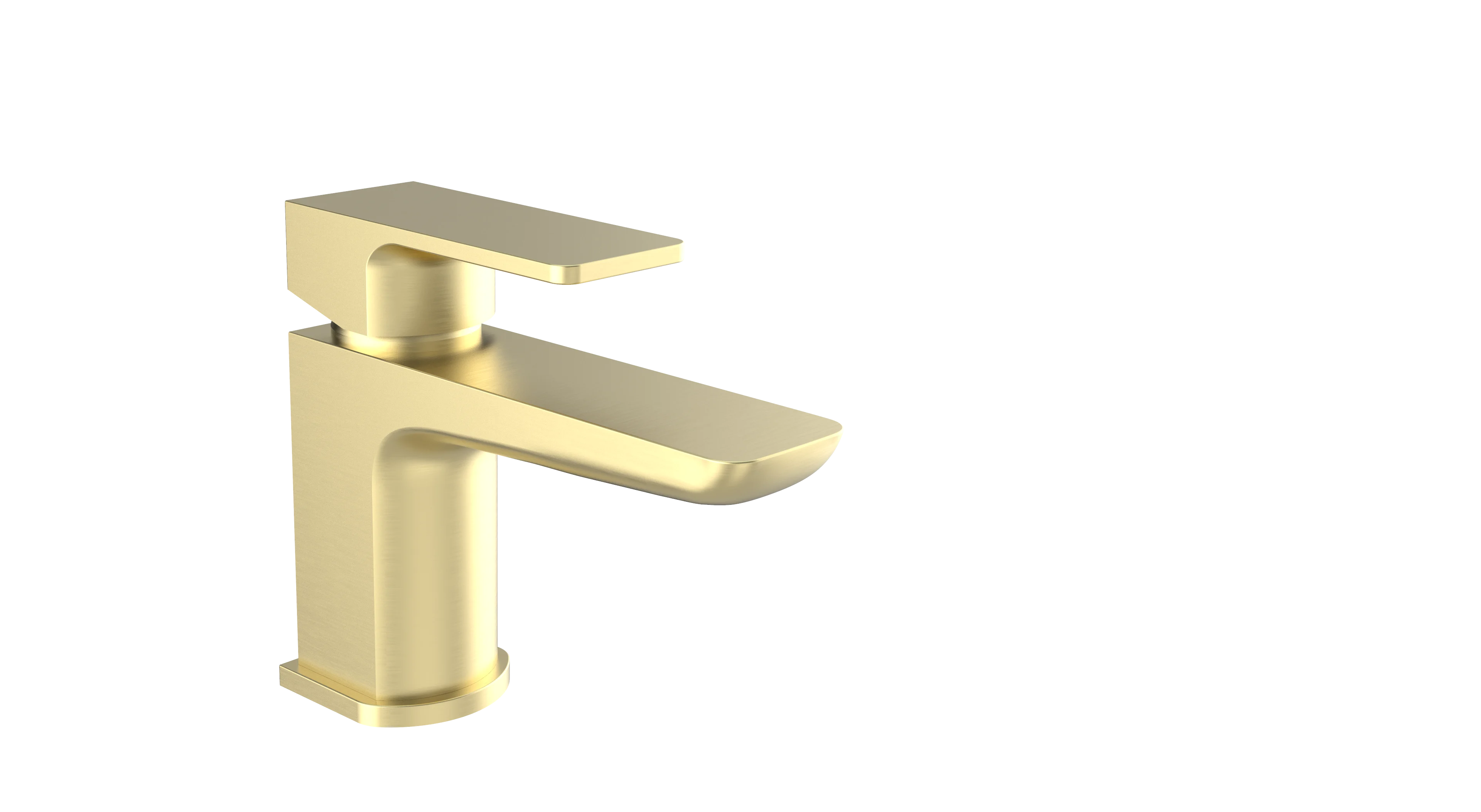 Kolt Mini Mono Basin Mixer – Brushed Brass - Tuskan Tiles