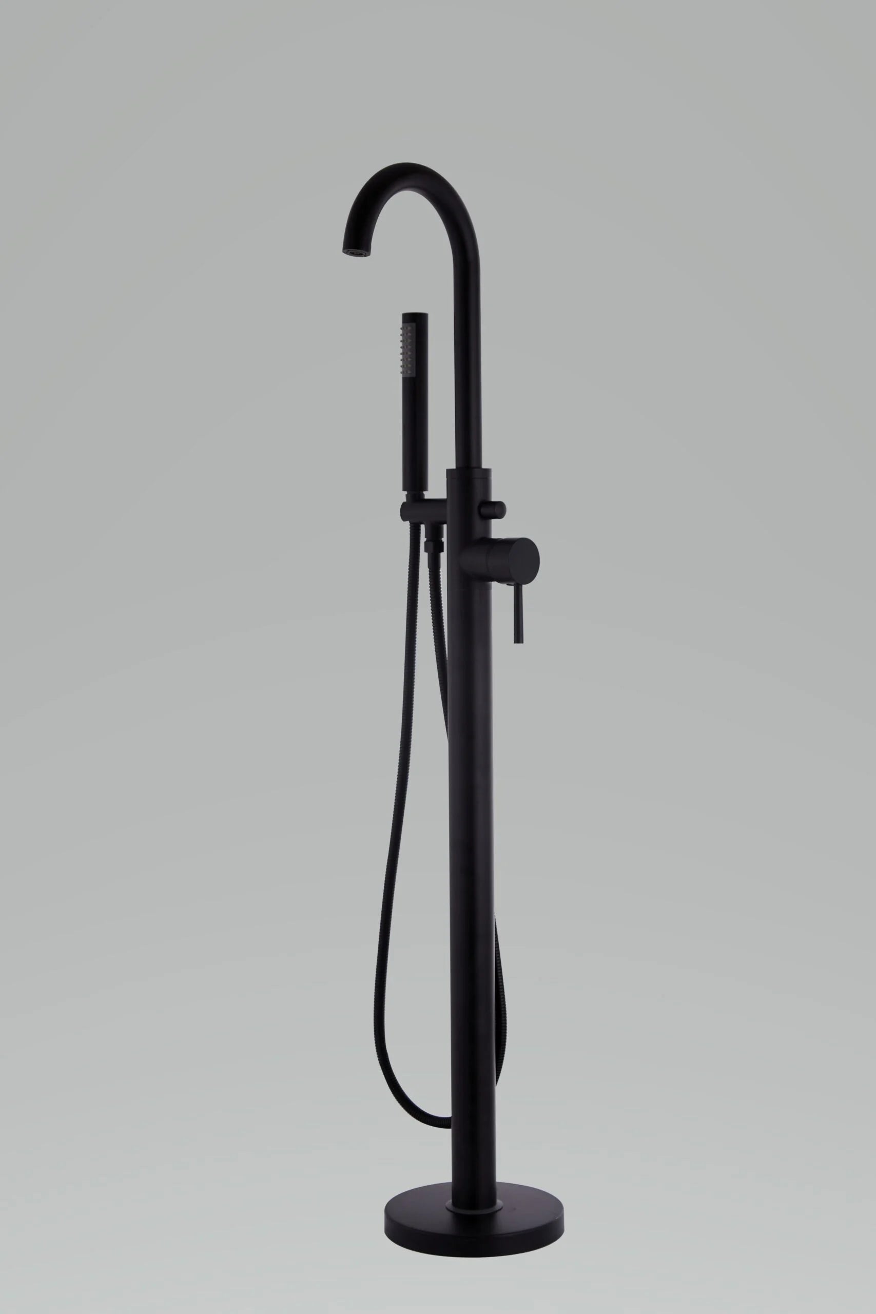 Nero Round Freestanding Bath Shower Mixer – Matt Black - Tuskan Tiles