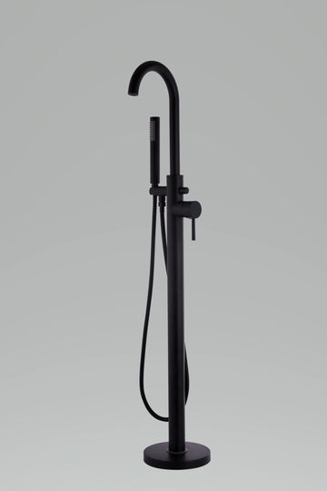 Nero Round Freestanding Bath Shower Mixer – Matt Black - Tuskan Tiles
