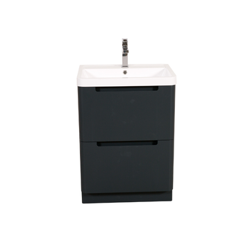 Monza 600mm Vanity & Basin Shadow Grey - Floor Standing