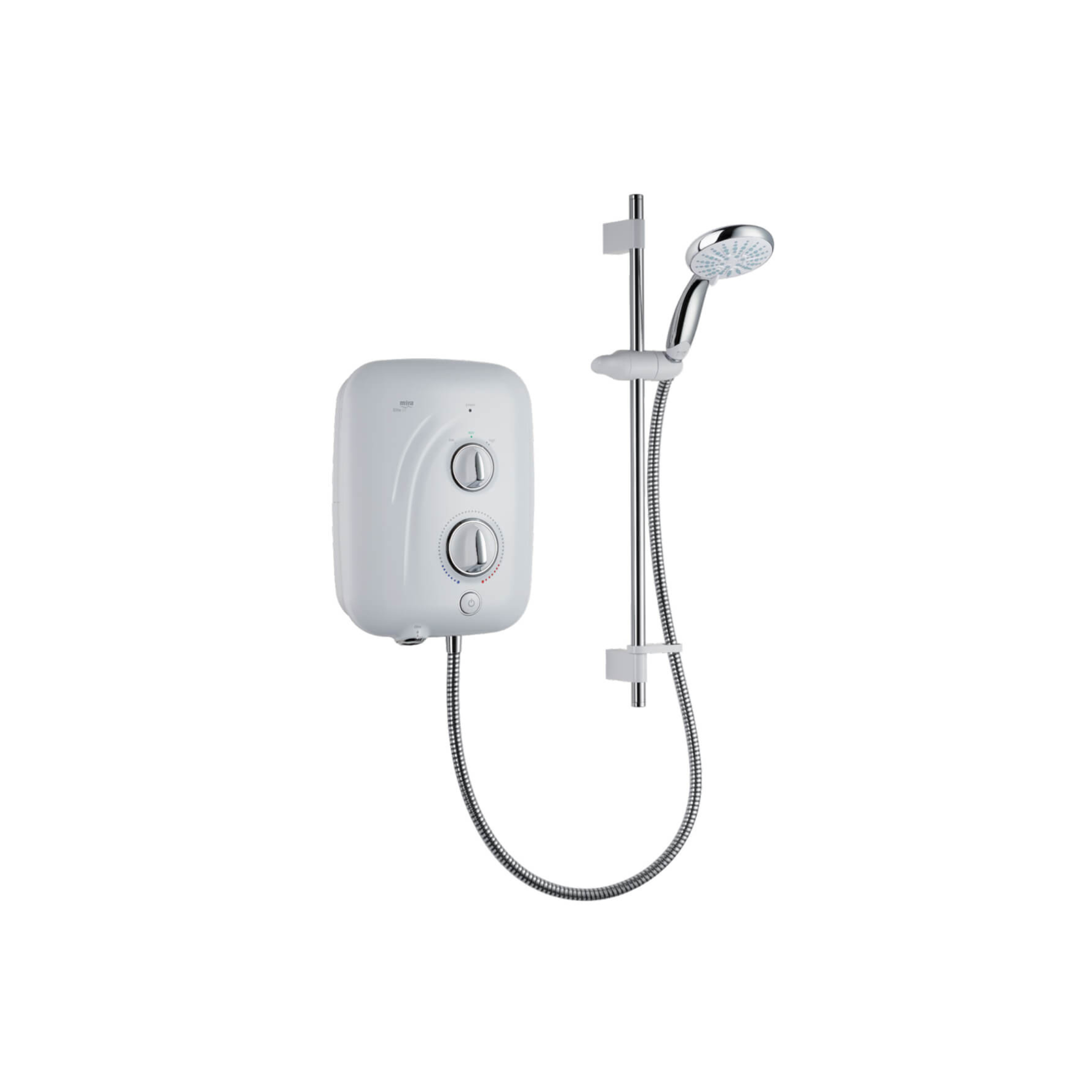 Mira Elite SE Electric Pumped Shower with Slide Rail Kit - White and Chrome
