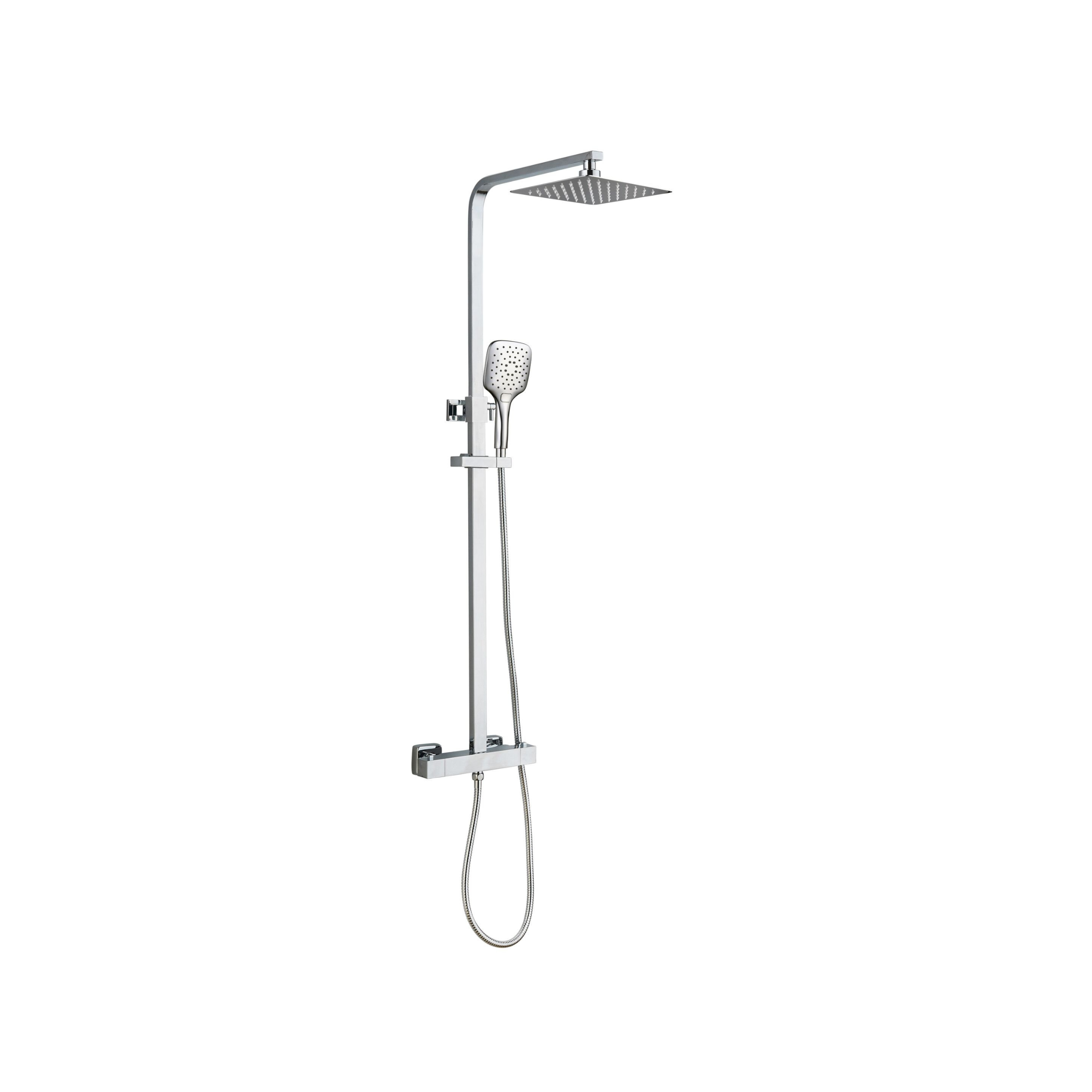 Menai Premium Square Thermostatic Overhead Shower Kit - Chrome