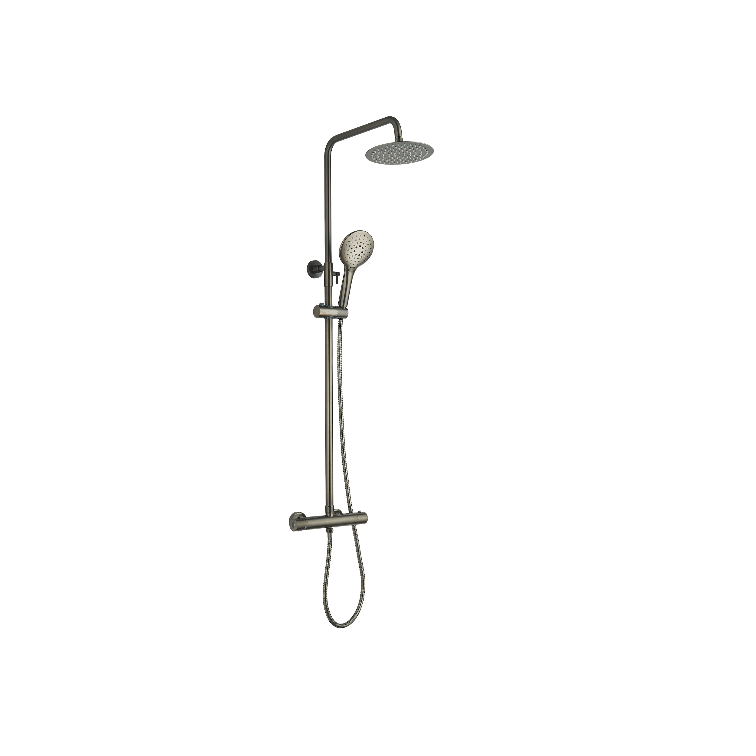 Menai Premium Round Thermostatic Overhead Shower Kit - Gunmetal