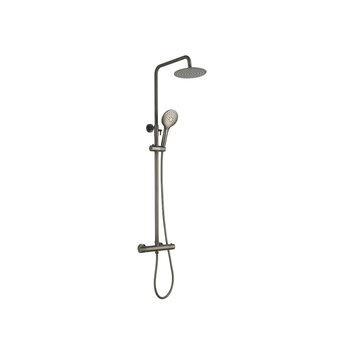 Menai Premium Round Thermostatic Overhead Shower Kit - Gunmetal