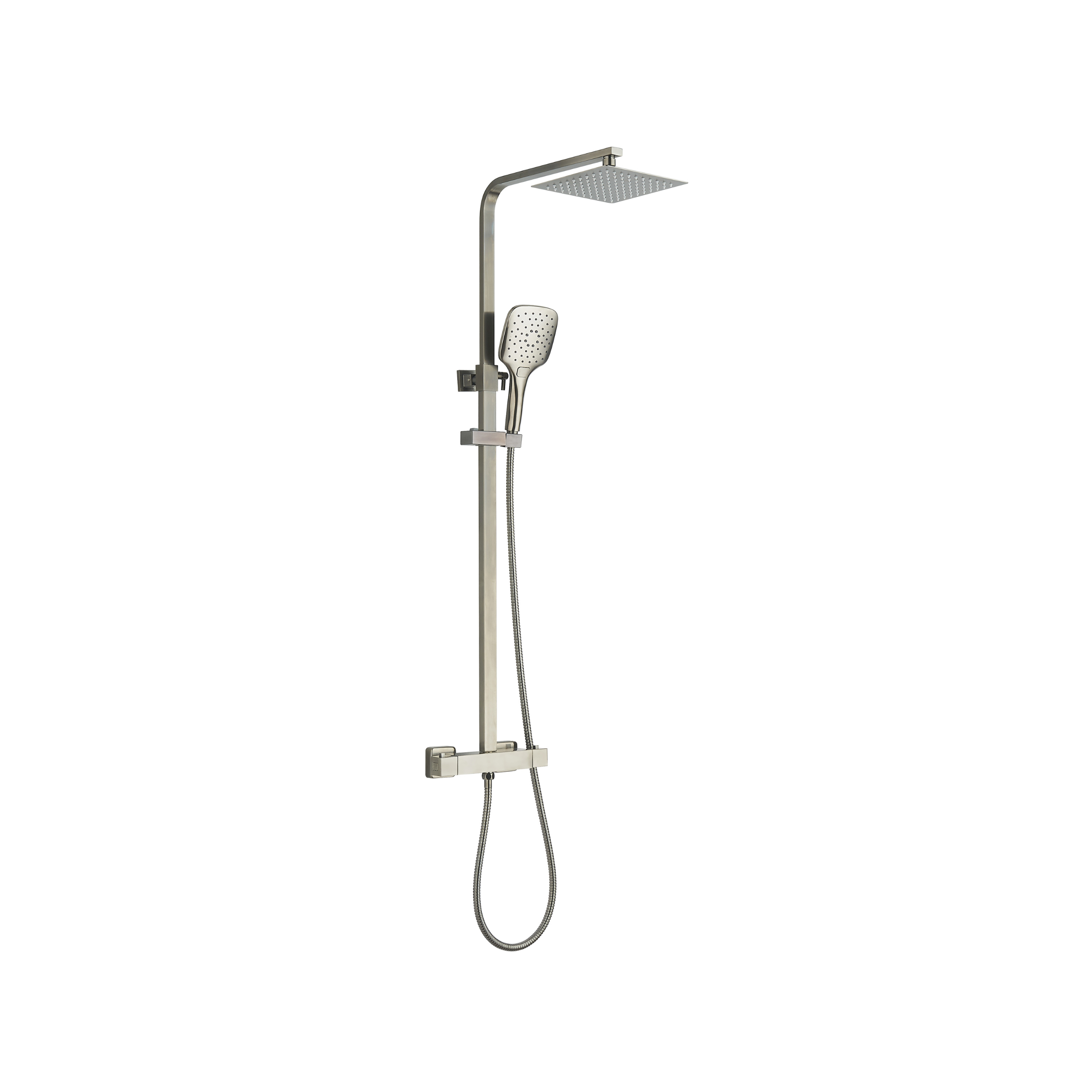Menai Premium Square Thermostatic Overhead Shower Kit - Gunmetal