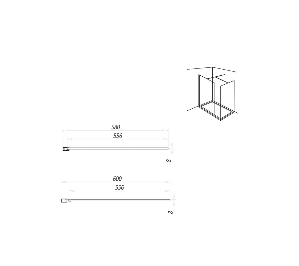 Frameless Wetroom Panel