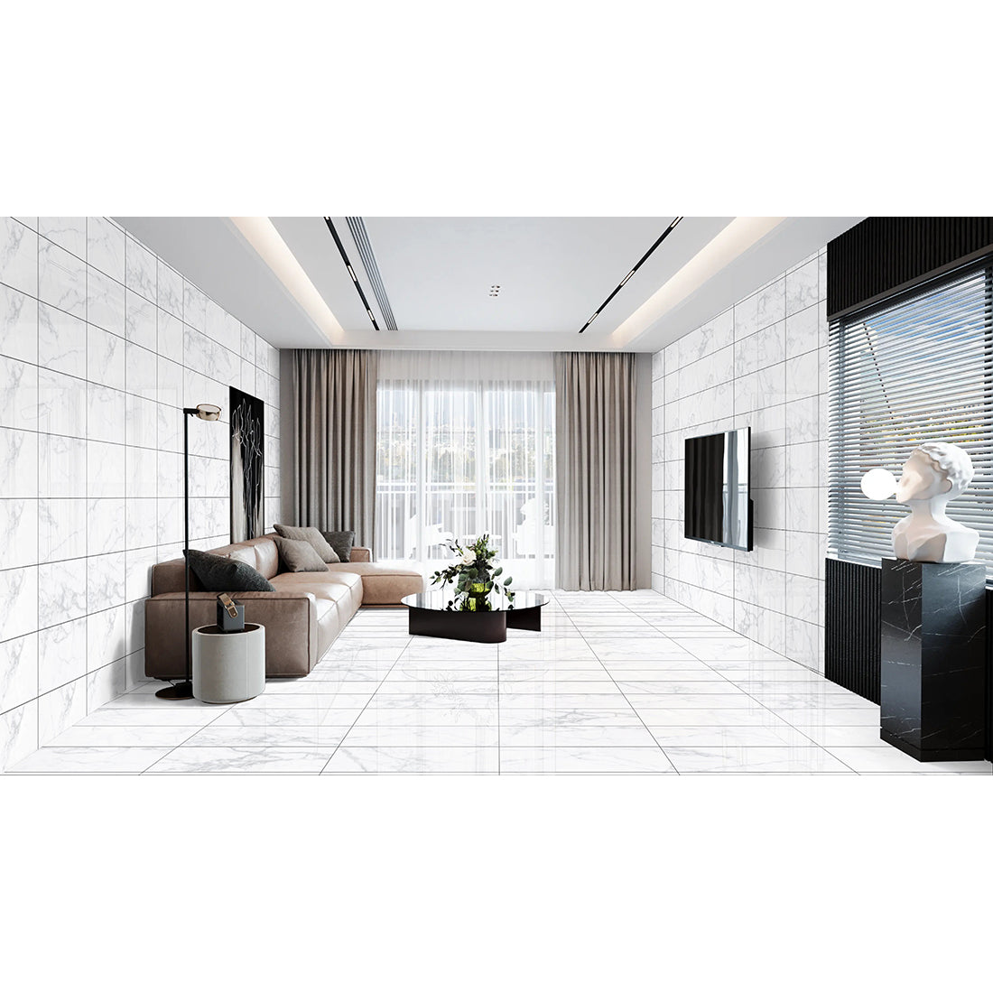 Alpi 30x60 White Polished Porcelain Tile