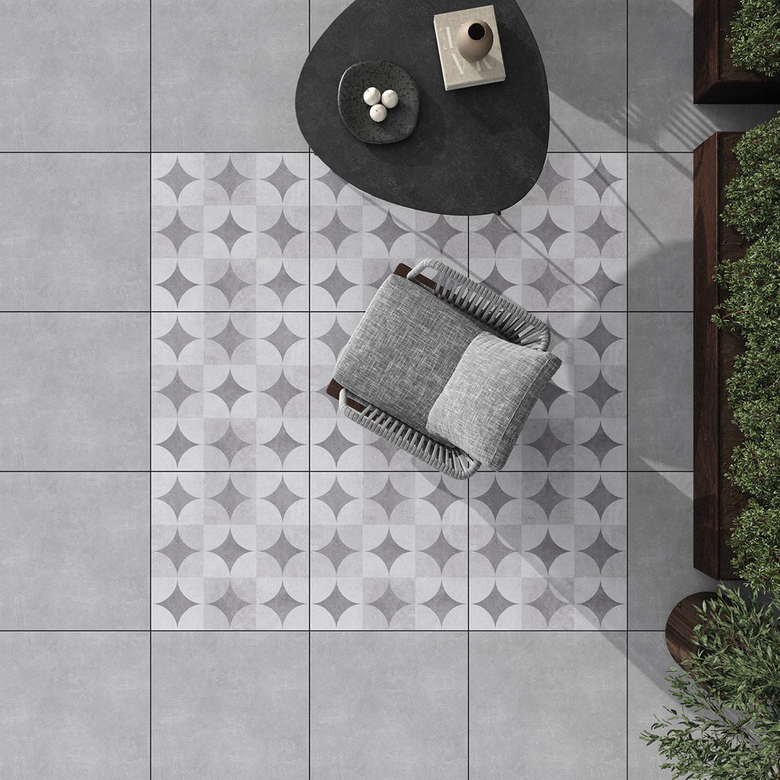 Ark Cerchio 60x60x2 Grey Matt R11 Porcelain Tile