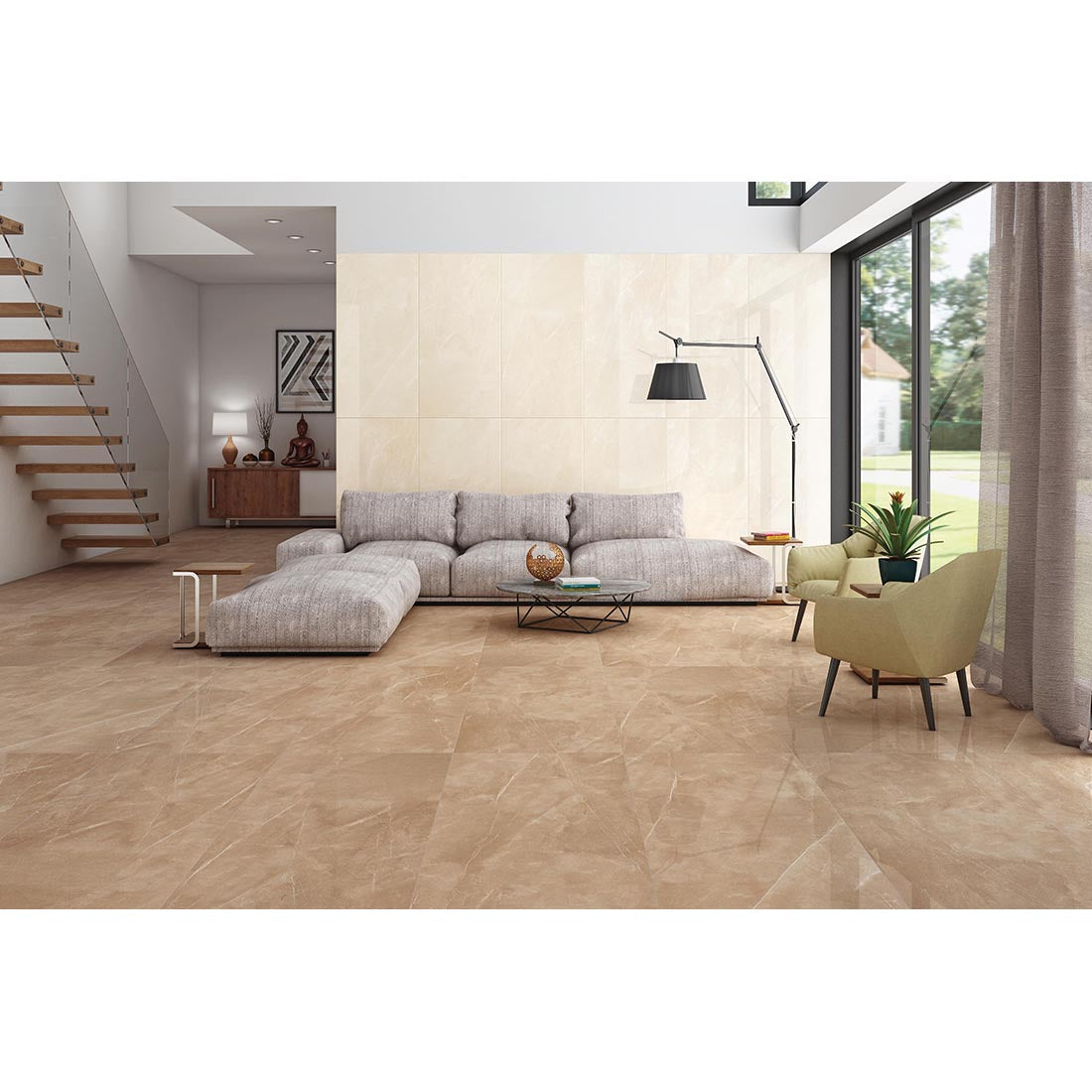 Armani 60x120 Crema Polished Porcelain Tile
