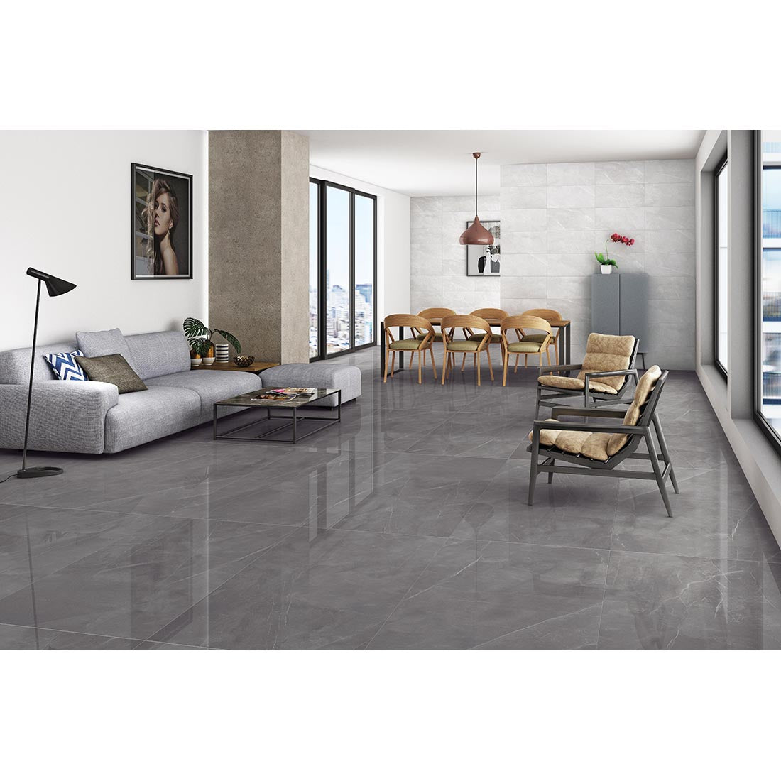 Armani 60x120 Gris Polished Porcelain Tile