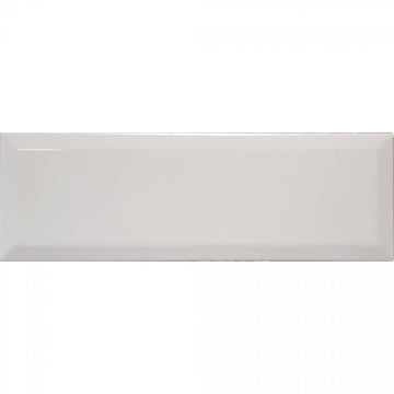 Biselado 10x30 White Gloss Bevelled Ceramic Tile