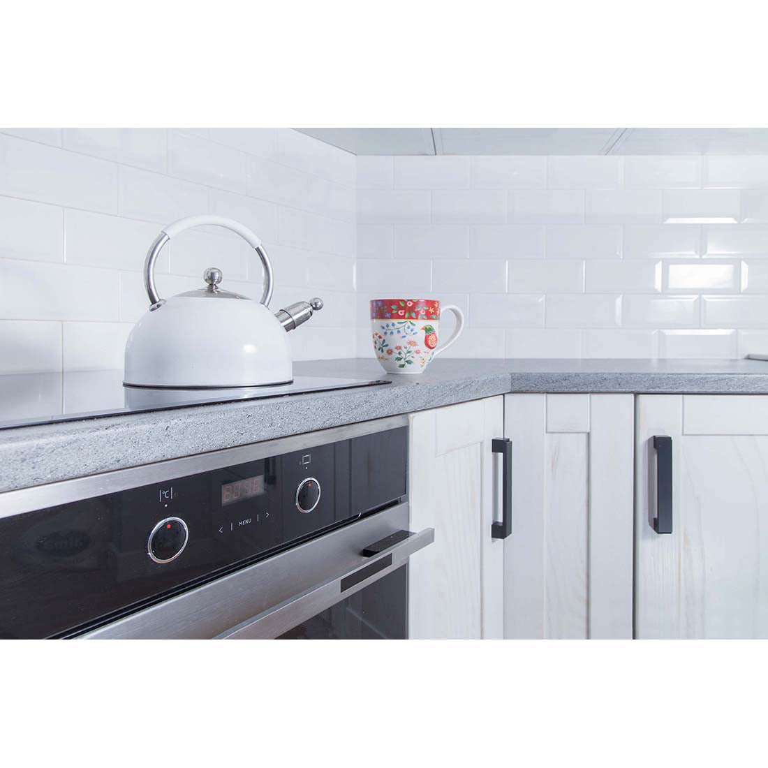 Biselado 10x20 White Gloss Bevelled Ceramic Tile