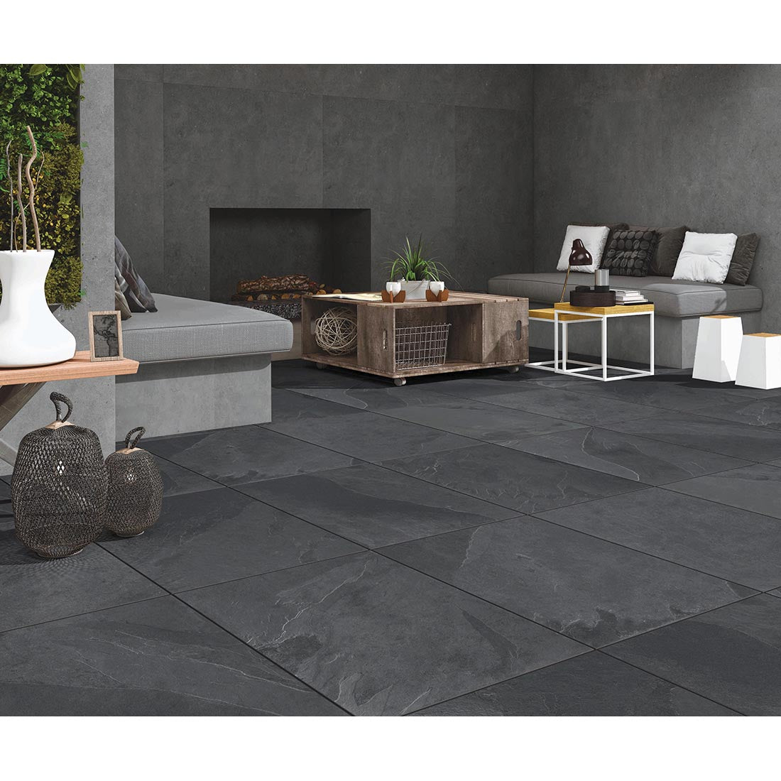 Brazilian 60x90x2 Black Matt R11 Porcelain Tile
