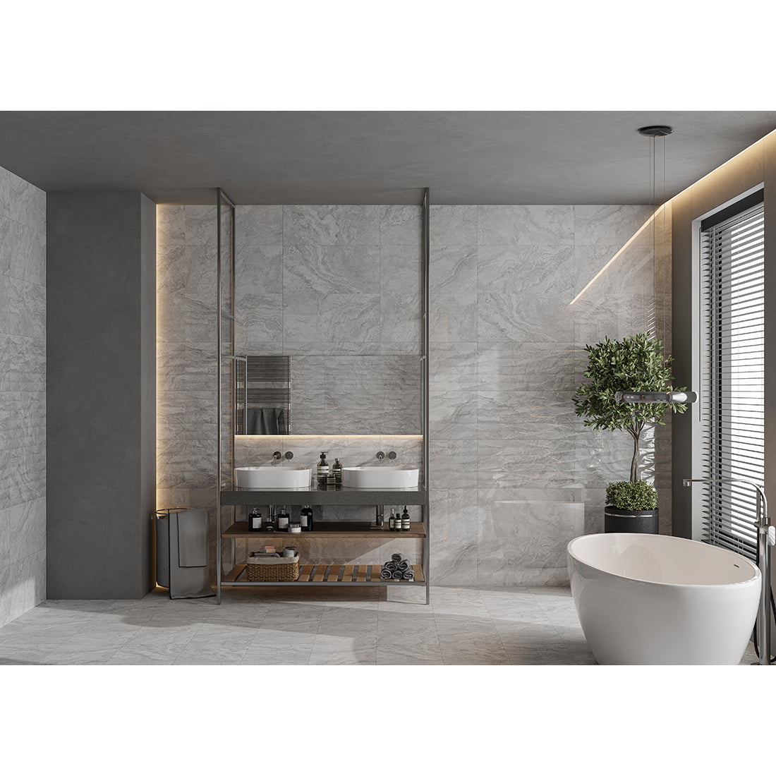 Build 30x60 Grey Gloss Ceramic Tile