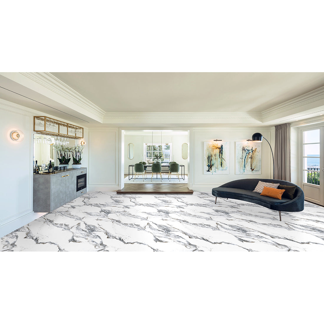 Calacatta Borghini 60x120 Grey Matt Carving Porcelain Tile