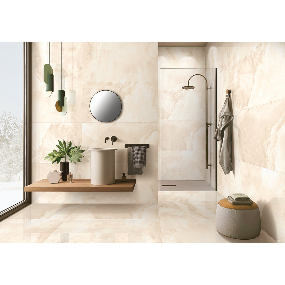 Cloud 60x120 Beige Polished Porcelain Tile