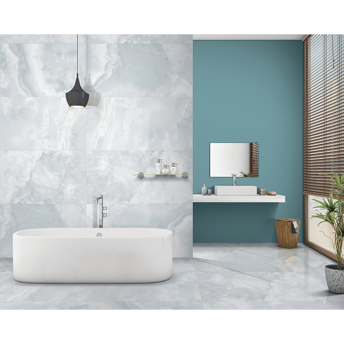 Cloud 60x120 Grey Polished Porcelain Tile