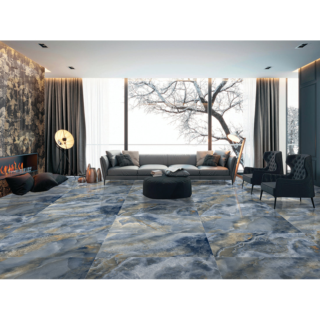 Cork 60x120 Blue Sugar Porcelain Tile