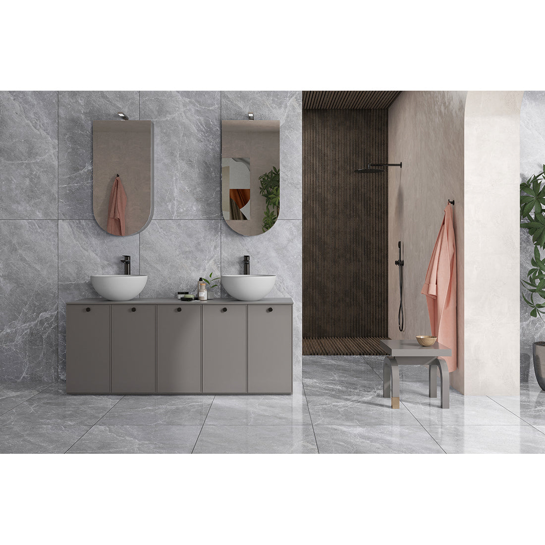 Delphine 60x120 Grey Carving Porcelain Tile