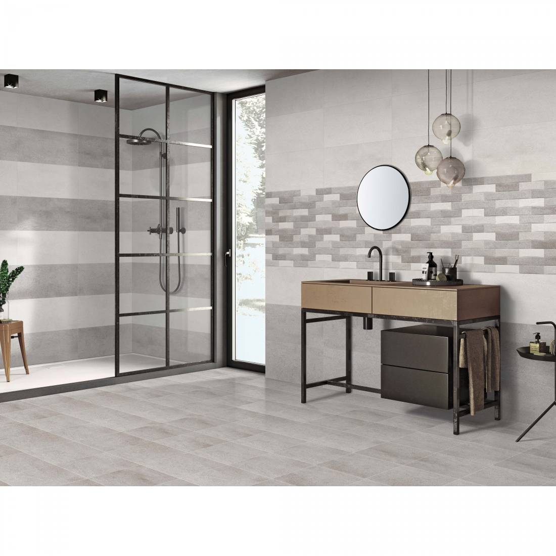 District Decor 30x60 Grey Gloss Ceramic Tile