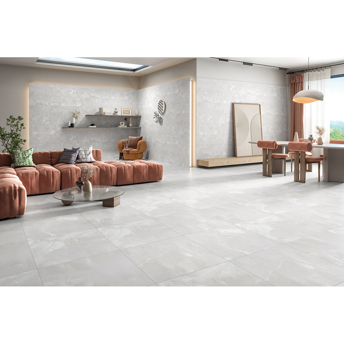 Elegant Onyx 60x60 Bianco Polished Porcelain Tile