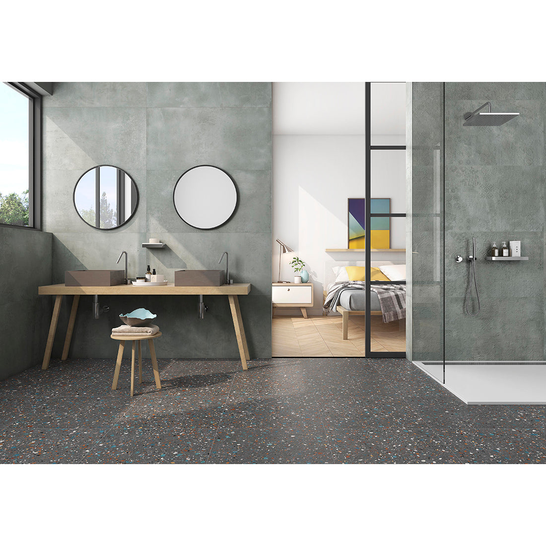 Gobi 60x60 Nero Matt Porcelain Tile