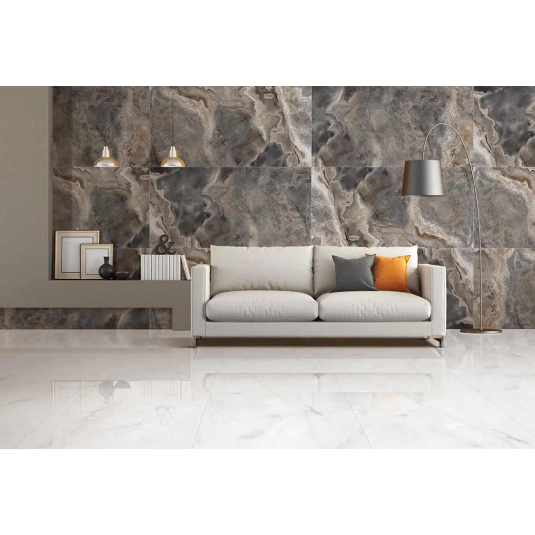 Gun Smoke Grande 60x120 Grey Polished Porcelain Tile