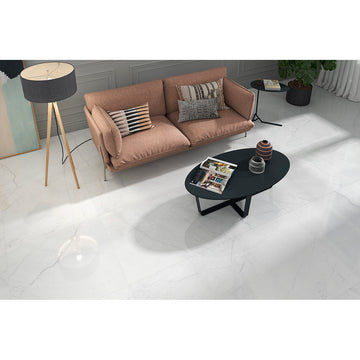 Halo 79x79 Blanco Polished Porcelain Tile