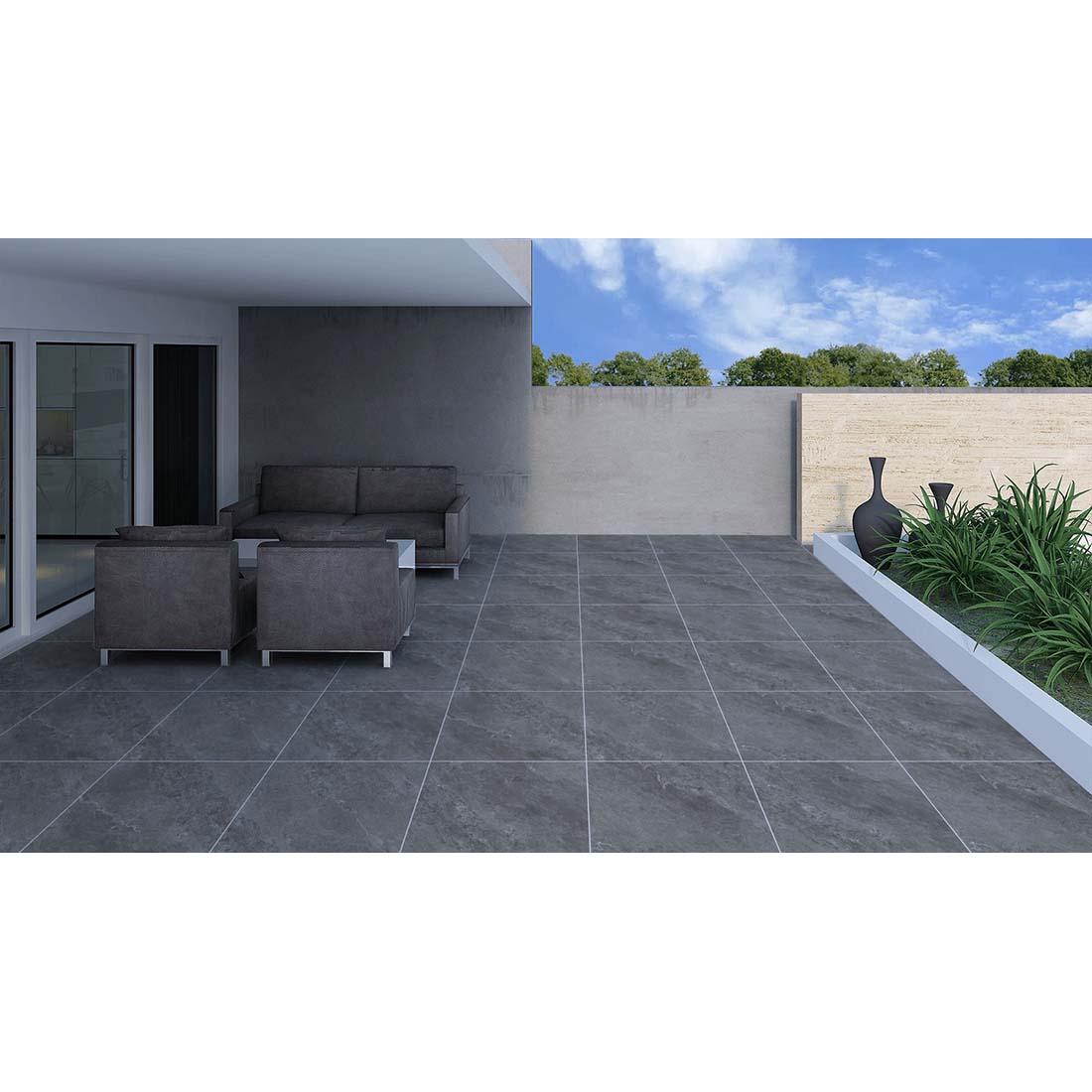Jupiter 60x60x2 Anthracite Matt R11 Porcelain Paver