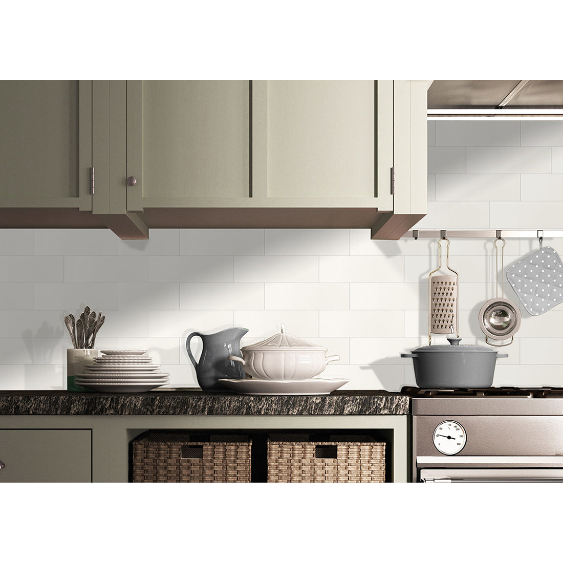 Liso 10x20 White Gloss Ceramic Tile