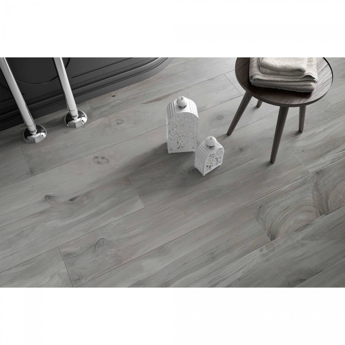 Long 20x120 MDE113 Grey Wood Effect Porcelain Tile