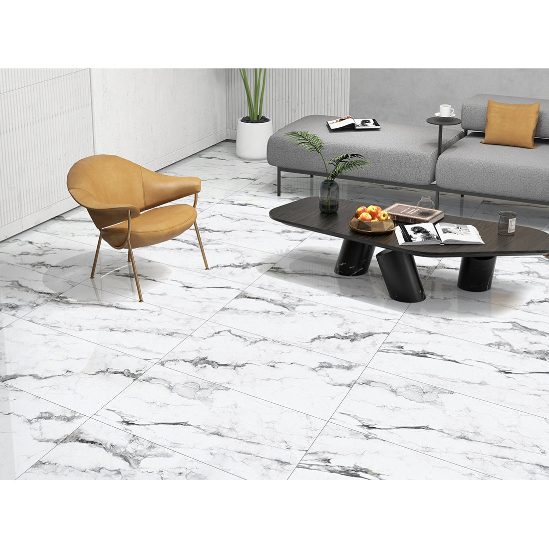 Lucina White 60x120 Polished Porcelain Wall & Floor Tile