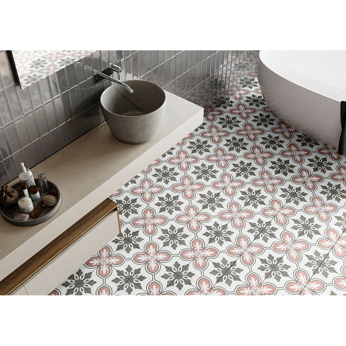 Lys Bermondsey White 45x45 Matt R10 Pattern Porcelain Floor Tile
