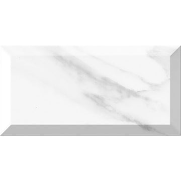 Metrotile 10x20 Carrara Gloss Bevelled Ceramic Tile